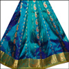 Peacockblue Pattu Parikini with contrast border - SPM-8 - Click here to View more details about this Product